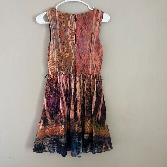 ModCloth Womens Certifiably Sweet Dress Small Sleeveless Pink Trees *No Belt - Picture 3 of 13